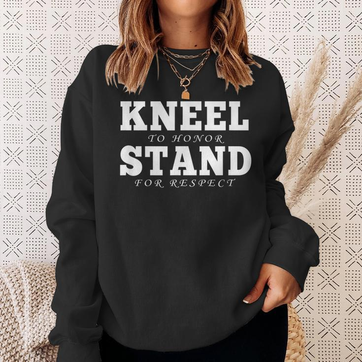 Kneel To Honor Stand For Respect Military Veteran Men Women Sweatshirt Graphic Print Unisex Gifts for Her