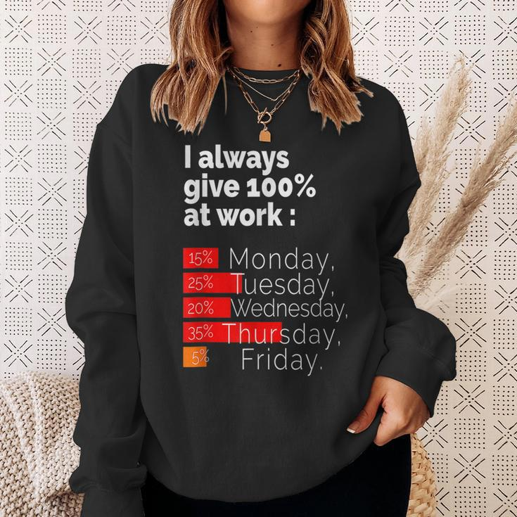 Labor Day For Men Women I Always Give 100 At Work Men Women Sweatshirt Graphic Print Unisex Gifts for Her