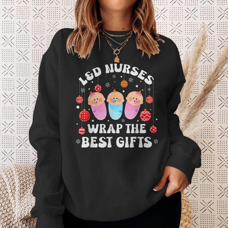 L&D Labor And Delivery Nurses Wrap The Best Presents Men Women Sweatshirt Graphic Print Unisex Gifts for Her