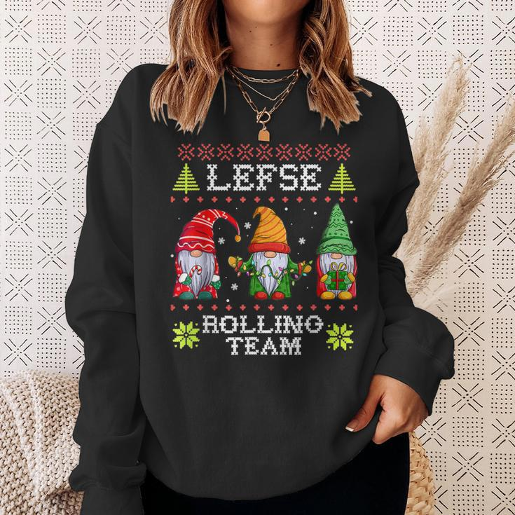 Lefse Rolling Team Gnome Baking Tomte Matching Christmas V2 Men Women Sweatshirt Graphic Print Unisex Gifts for Her