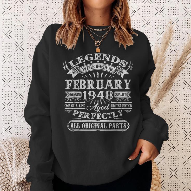 Legenden Februar 1948, 75. Geburtstag Mann Sweatshirt Geschenke für Sie