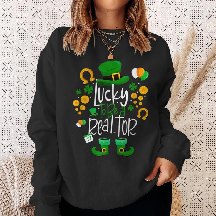 Leprechaun Realtor Lucky To Be A Realtor St Patricks Day Sweatshirt Gifts for Her