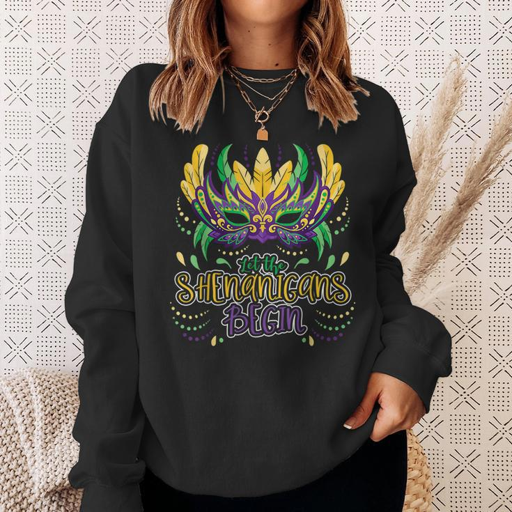 Let The Shenanigans Begin Mardi Gras Masquerade Fat Tuesday Sweatshirt Gifts for Her