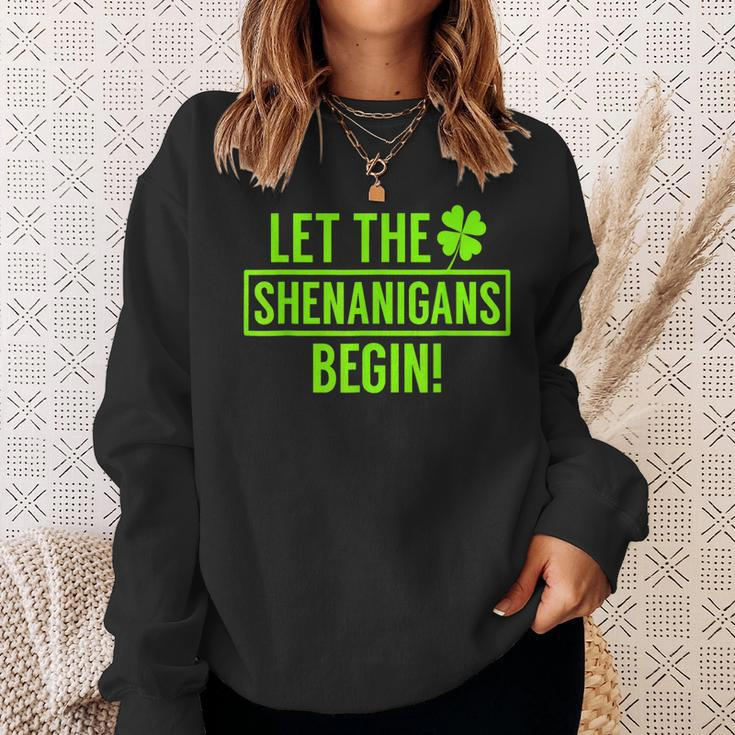 Let The Shenanigans Begin St Patricks Day St Paddys Sweatshirt Gifts for Her