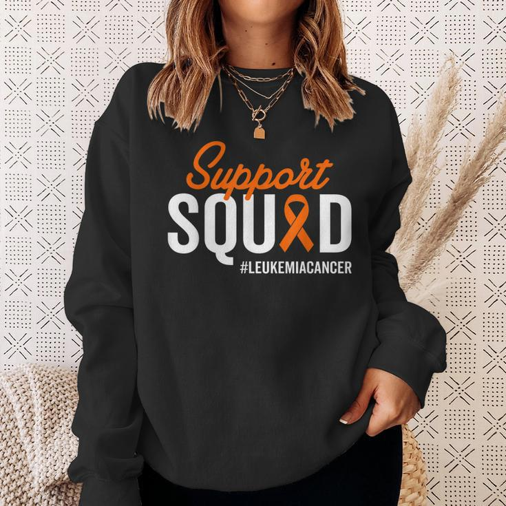 Leukemia Cancer Warrior Survivor Awareness Support Squad Sweatshirt Gifts for Her