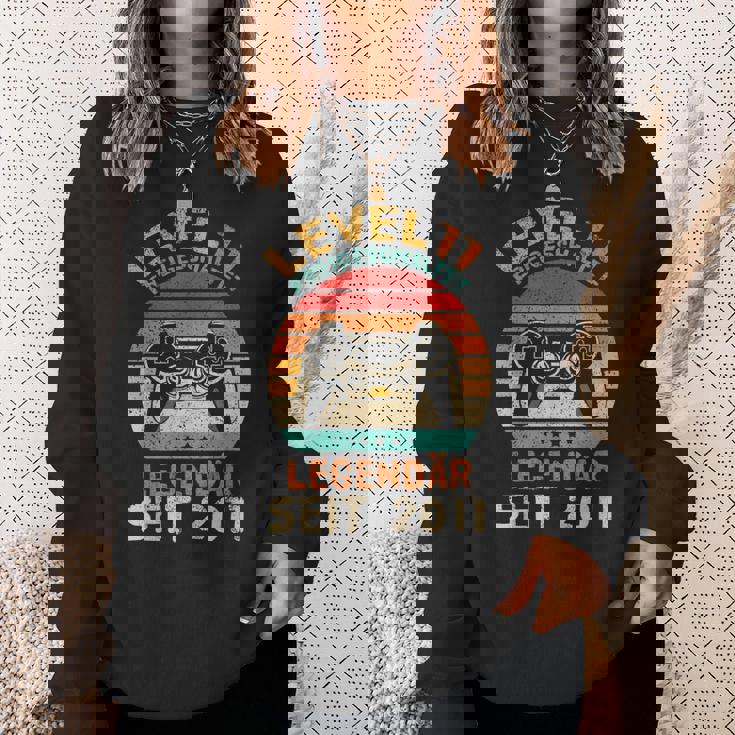 Level 11 Freigeschaltet 11 Geburtstag Gaming Gamer Sweatshirt Geschenke für Sie