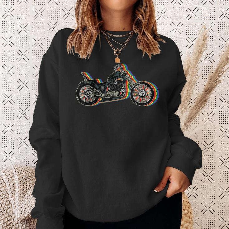 Lgbt-Q Gay Pride Regenbogen Farbe Motorrad Biker Sweatshirt Geschenke für Sie