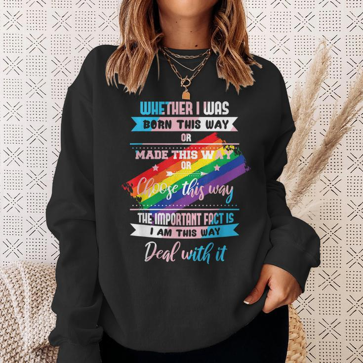 Lgbtq Born This Way Transgender Sweatshirt Gifts for Her