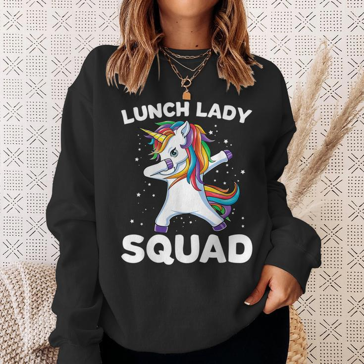 Lunch Lady Squad Dabbing Unicorn Funny Lunch Ladies Gift Sweatshirt Gifts for Her