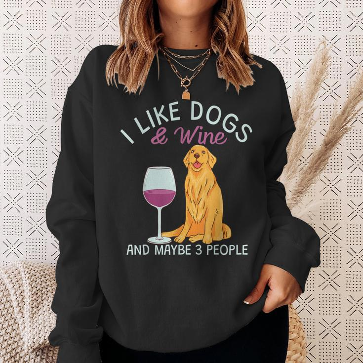 Lustig Ich Mag Hund Und Wein Sweatshirt Geschenke für Sie
