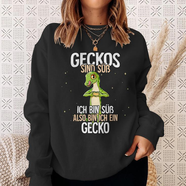 Lustiges Gecko Sweatshirt mit Geckos sind süß Spruch, Niedliche Tierliebhaber Tee Geschenke für Sie