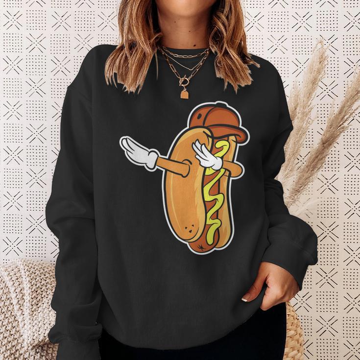 Lustiges Hot Dog Dabbing Sweatshirt, Tanzendes Würstchen Design Geschenke für Sie