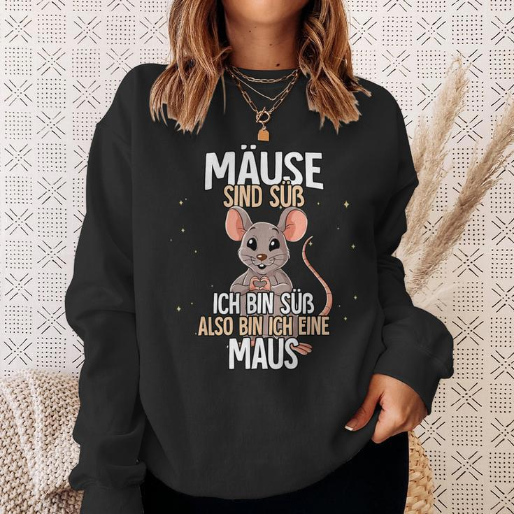 Lustiges Mäuse-Motiv Sweatshirt, Ich bin eine Maus Spruch, Schwarz Geschenke für Sie