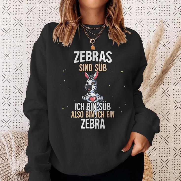 Lustiges Zebra Slogan Sweatshirt Zebras Sind Süß in Schwarz Geschenke für Sie