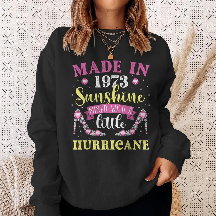 Made In 1973 Sunshine Hurricane Year Of Birth Birthday Sweatshirt Gifts for Her