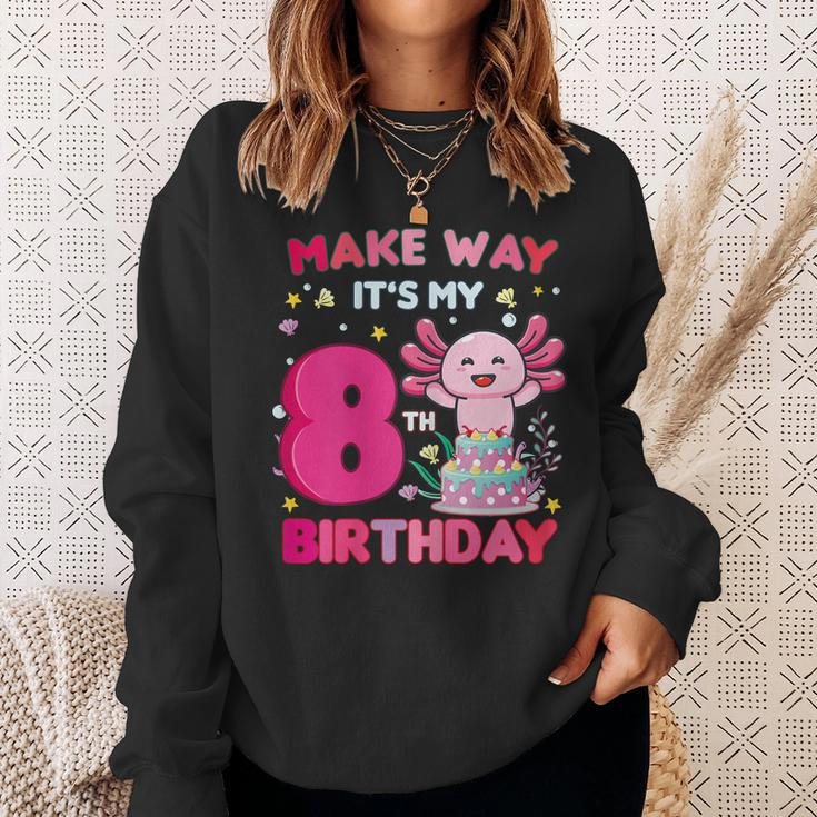 Make Way Its My 8Th Birthday Cute Axolotl 8Th Birthday Girl Sweatshirt Gifts for Her