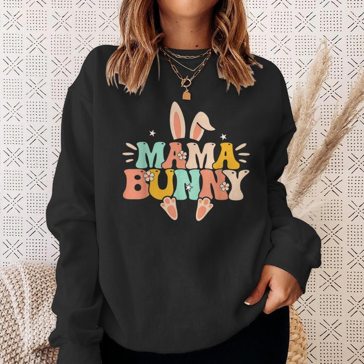 Mama Bunny Retro Groovy Bunny Mom Mommy Happy Easter Day Sweatshirt Gifts for Her