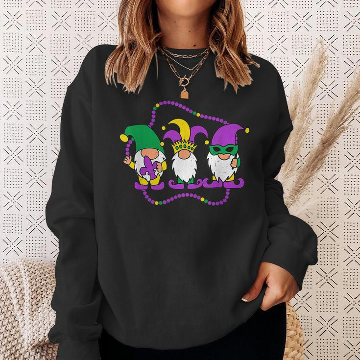 Mardi Gras Gnomes Holding Mask Love Mardi Gras Gnome 2023 V2 Sweatshirt Gifts for Her