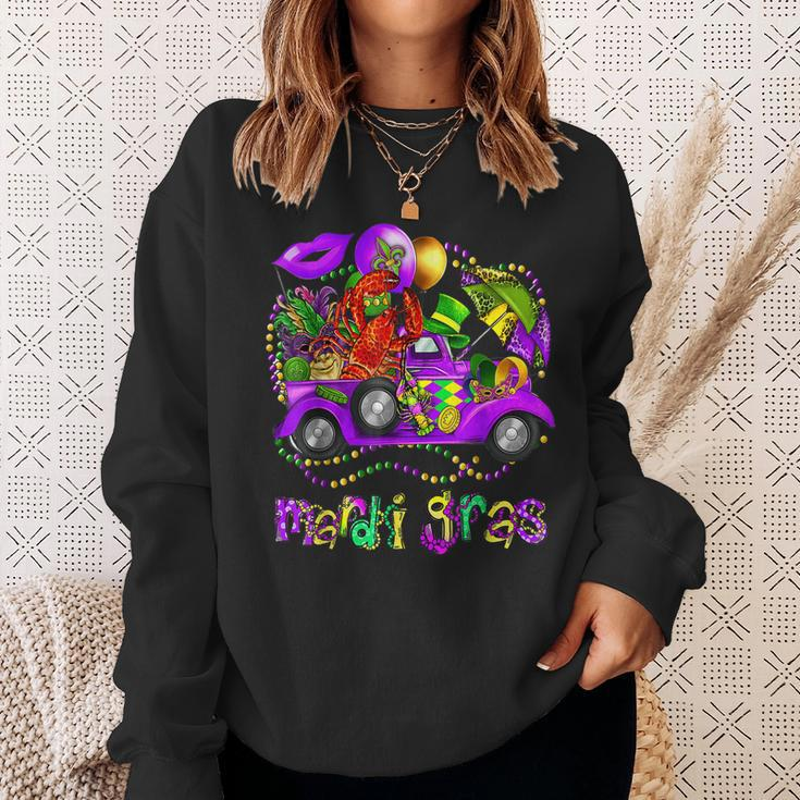 Mardi Gras Truck With Mask And Crawfish Mardi Gras Costume Sweatshirt Gifts for Her