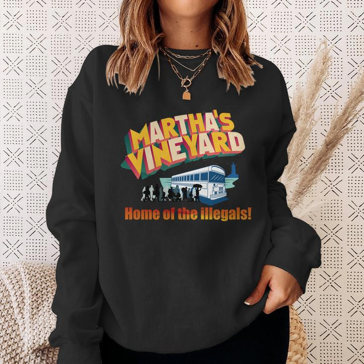 Marthas Vineyard Home Of The Illegals Funny Sweatshirt Gifts for Her