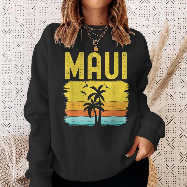 Maui Beach Hawaii Summer Vacation Hawaiian Sunset Vintage Sweatshirt Gifts for Her