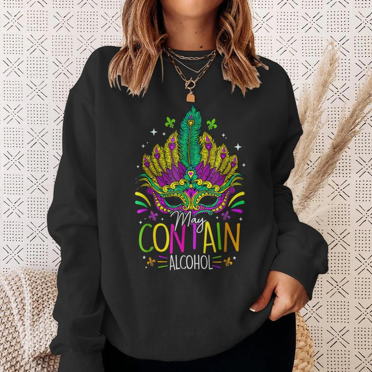 May Contain Alcohol Funny Mardi Gras Parade Costume Sweatshirt Gifts for Her