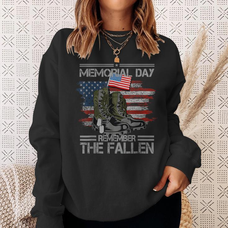 Memorial Day Remember The Fallen Veteran Military Vintage Sweatshirt Gifts for Her