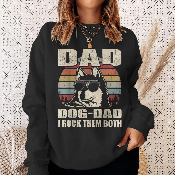 Mens Alaskan Klee Kai Dad And Dog Dad I Rock Them Both Vintage Sweatshirt Gifts for Her