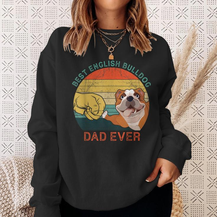 Mens Best English Bulldog Dad Ever Fathers Day For Dog Dad Papa Sweatshirt Gifts for Her