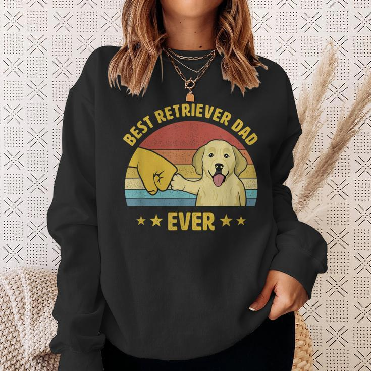 Mens Best Golden Retriever Dad Ever Vintage Puppy Lover Design Sweatshirt Gifts for Her