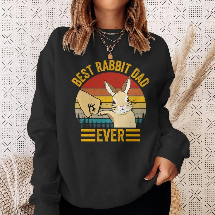 Mens Best Rabbit Dad Ever Vintage Rabbit Lover Best Bunny Dad Eve Sweatshirt Gifts for Her
