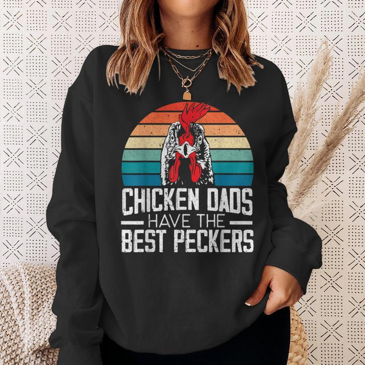 Mens Chicken Dads Have The Best Peckers Farmer Dad Fathers Day Sweatshirt Gifts for Her