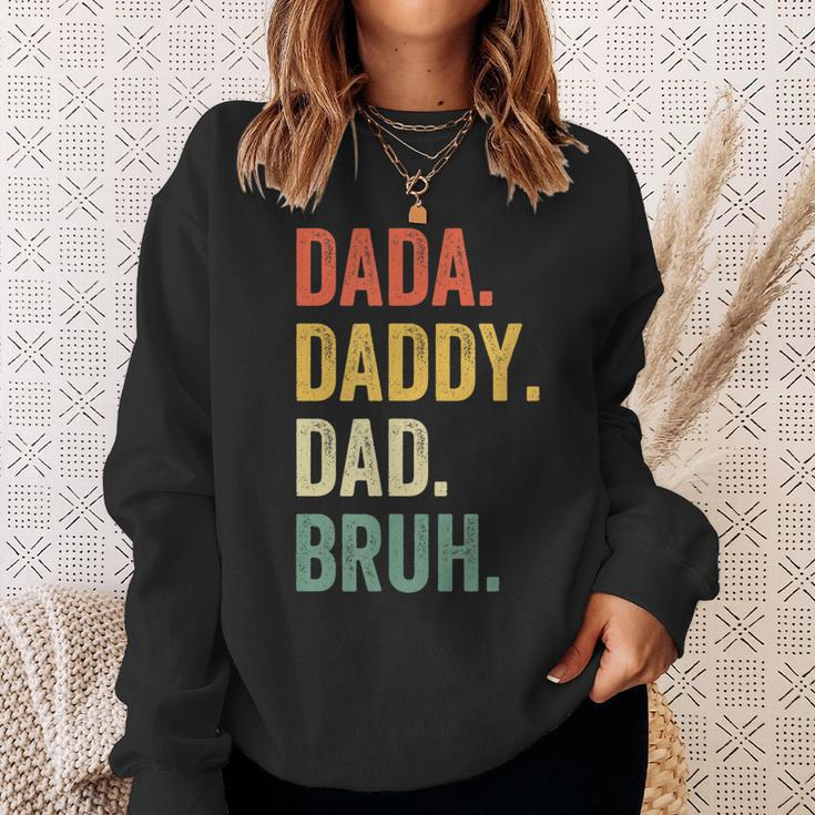 Mens Dada Daddy Dad Bruh Fathers Day Funny Dad Life Vintage Sweatshirt Gifts for Her