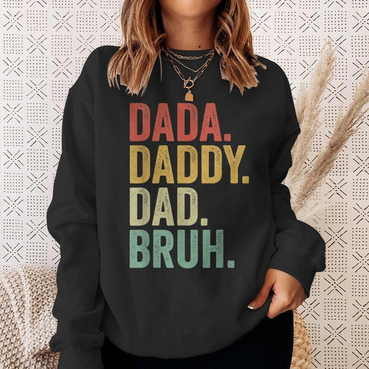 Mens Dada Daddy Dad Bruh Funny Fathers Day Dad Vintage Sweatshirt Gifts for Her
