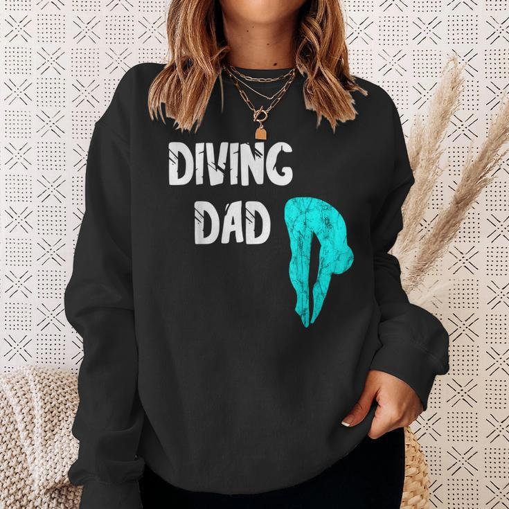 Mens Diving Dad Springboard Swimming Platform Diver Papa Dive Sweatshirt Gifts for Her