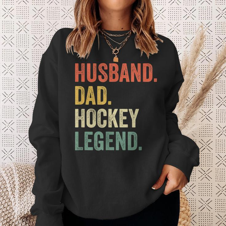 Mens Funny Hockey Player Husband Dad Hockey Legend Vintage Sweatshirt Gifts for Her