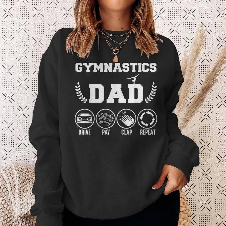 Mens Gymnastics Dad Drive Pay Clap Repeat Fathers Day Gift Sweatshirt Gifts for Her