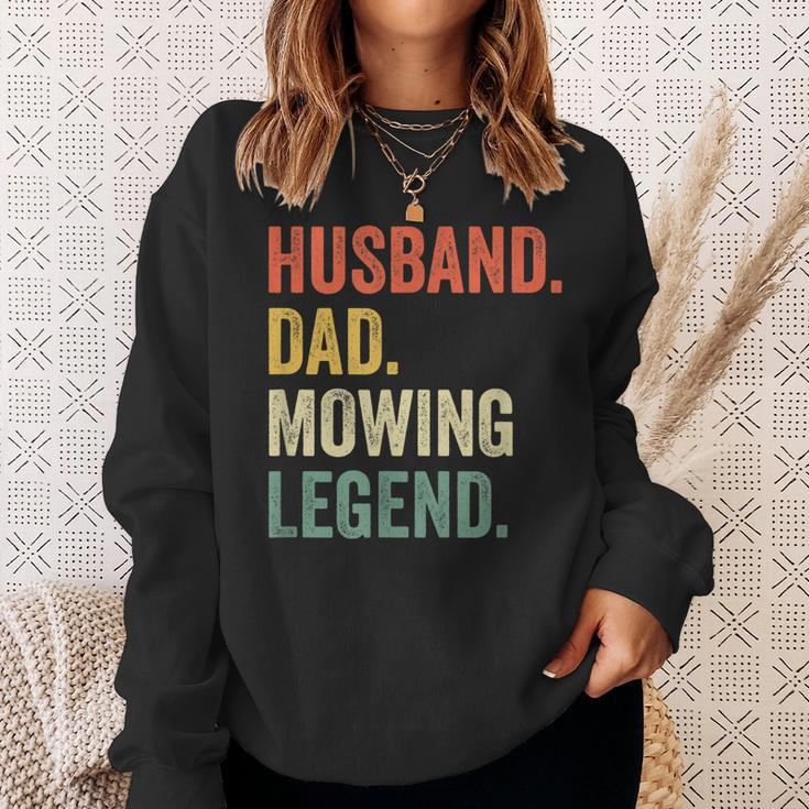 Mens Husband Dad Mowing Legend Lawn Care Gardener Father Funny Sweatshirt Gifts for Her
