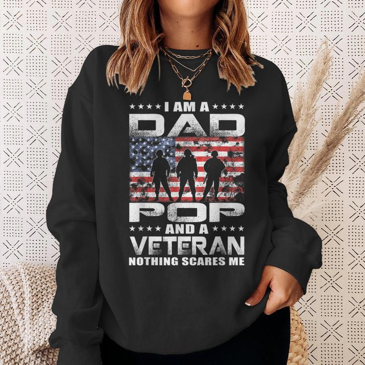 Mens Im A Dad Pop And A Veteran Fathers Day Gift Dad Pop Sweatshirt Gifts for Her