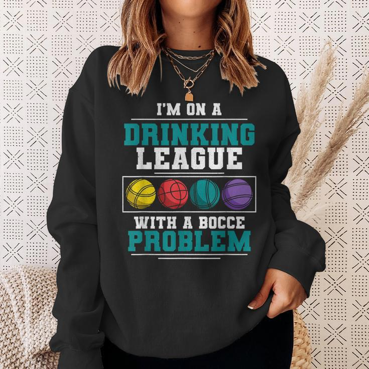 Mens Im On A Drinking League Bocce Ball Player Bocce Team Sweatshirt Gifts for Her