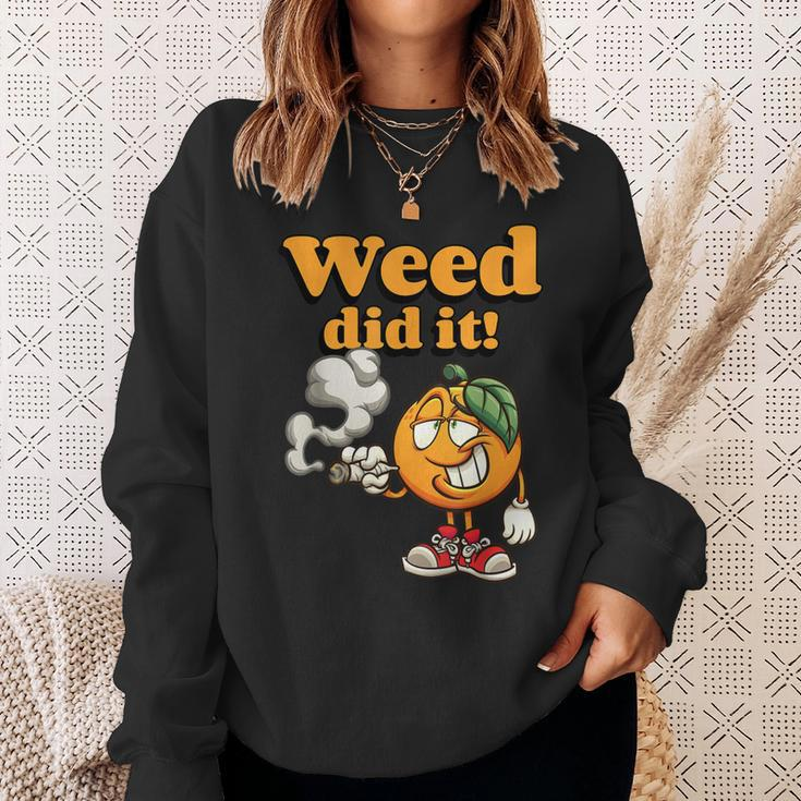 Mens Kiffen Grass Hashish Rabbit 420 Bong Gift Fun Weed Joint Sweatshirt Gifts for Her