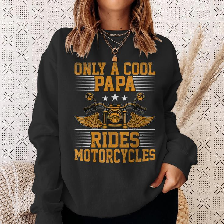 Mens Only A Cool Papa Rides Motorcycles - Mens Motorcycles Rider Sweatshirt Gifts for Her
