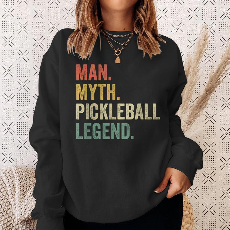 Mens Pickleball Funny Man Myth Legend Fathers Day Vintage Sweatshirt Gifts for Her