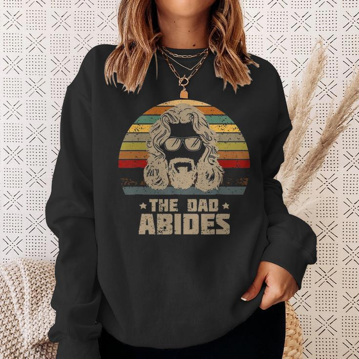 Mens The Dad Abides Retro Fathers Day Sweatshirt Gifts for Her