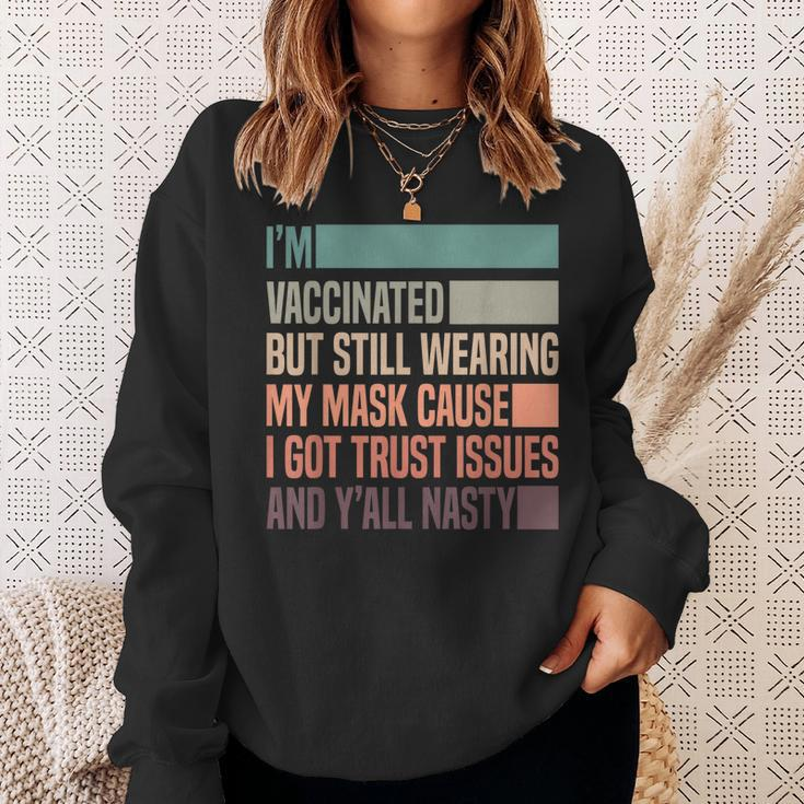 Mens Vaccinated Masked For Men Funny Joke Get Vaccinated Men Women Sweatshirt Graphic Print Unisex Gifts for Her
