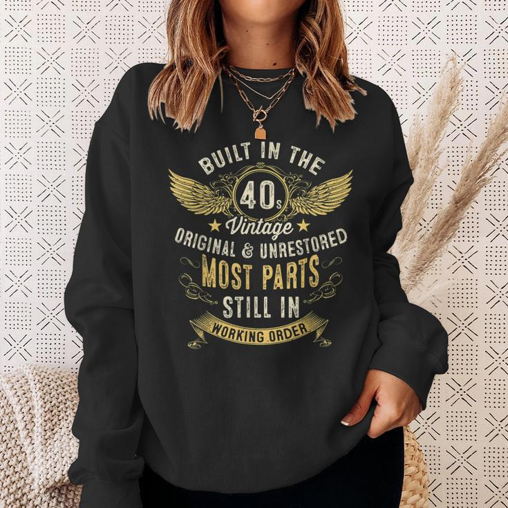 Mens Vintage 1940S Built In The 40S Forties Funny 80Th Birthday Sweatshirt Gifts for Her
