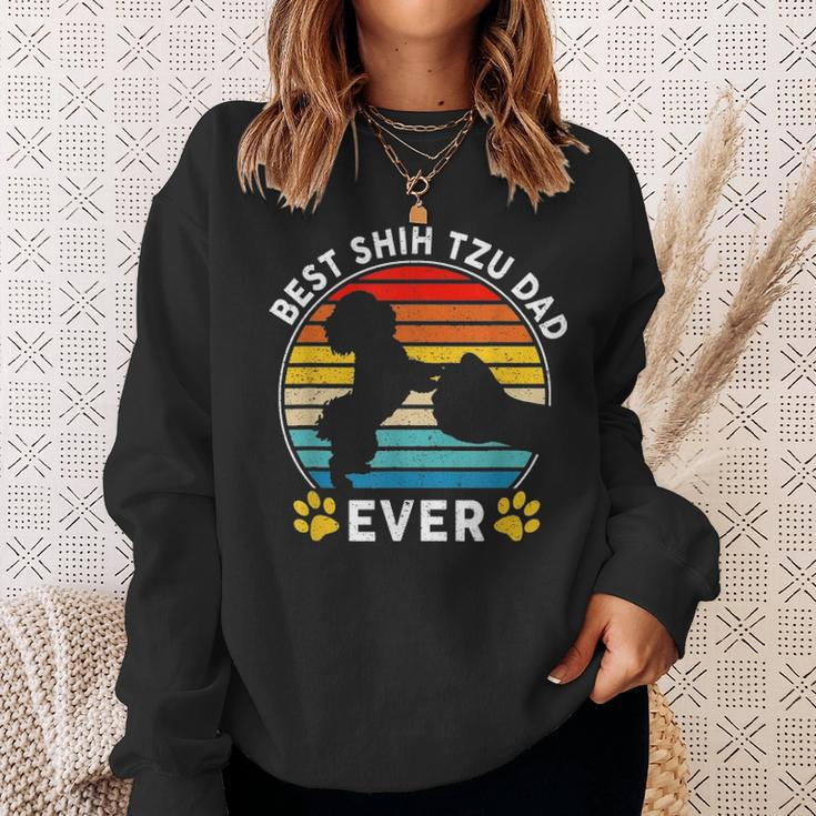 Mens Vintage Best Shih Tzu Dog Dad Ever Fathers Day Gifts Sweatshirt Gifts for Her