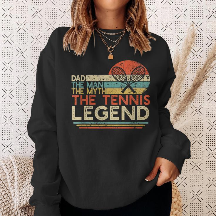 Mens Vintage Tennis Player Dad The Man The Myth The Tennis Legend Sweatshirt Gifts for Her