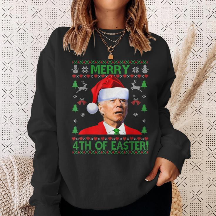 Merry 4Th Of Easter Funny Joe Biden Christmas Ugly SweaterMen Women Sweatshirt Graphic Print Unisex Gifts for Her