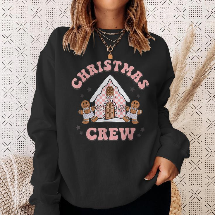 Merry Christmas Crew Gingerbread House Xmas Vibes Men Women Sweatshirt Graphic Print Unisex Gifts for Her